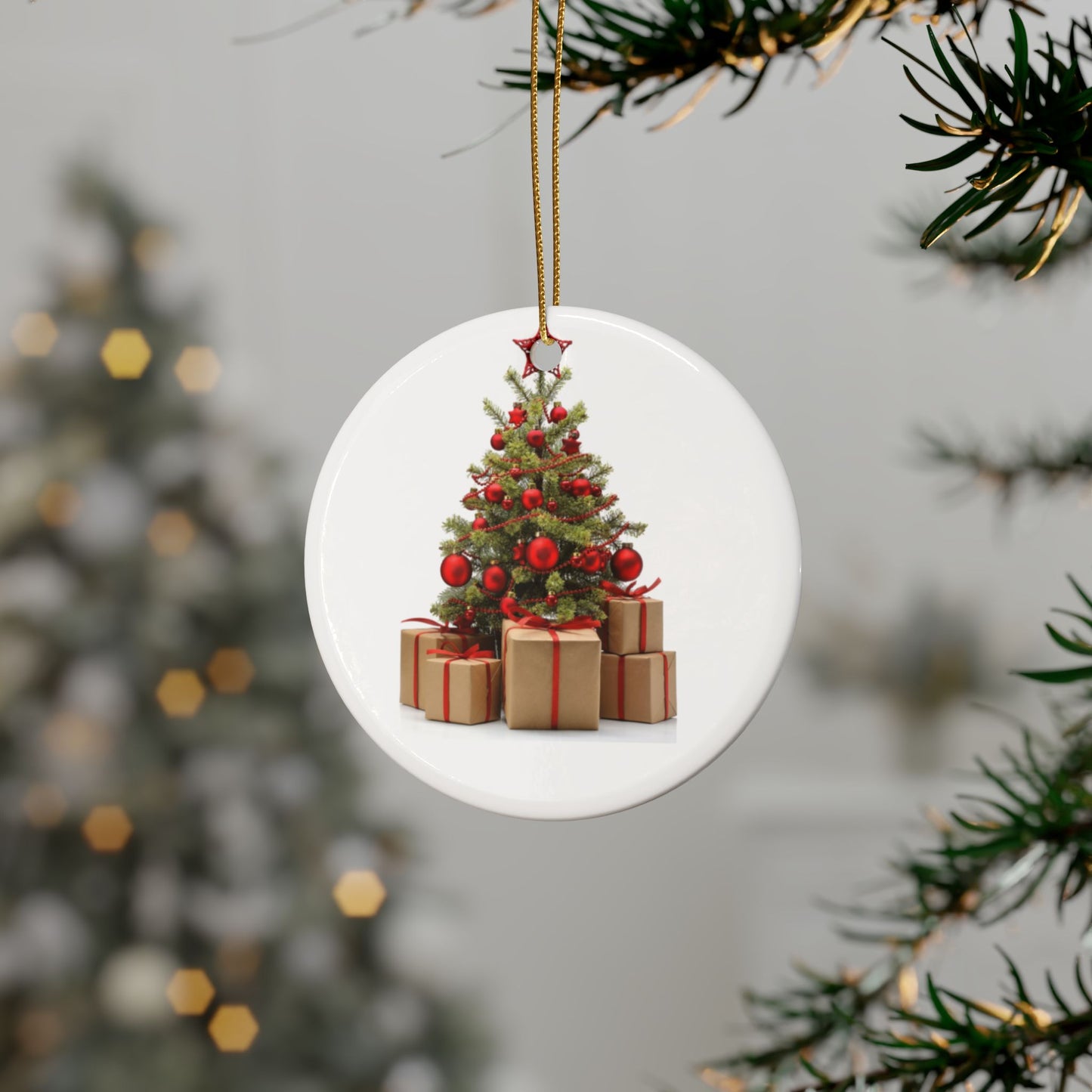 Ceramic Ornaments - Christmas Ornament Decorations, Holiday Tree Ornaments, Festive Ornament Set, Xmas Decor, Winter Home Decor
