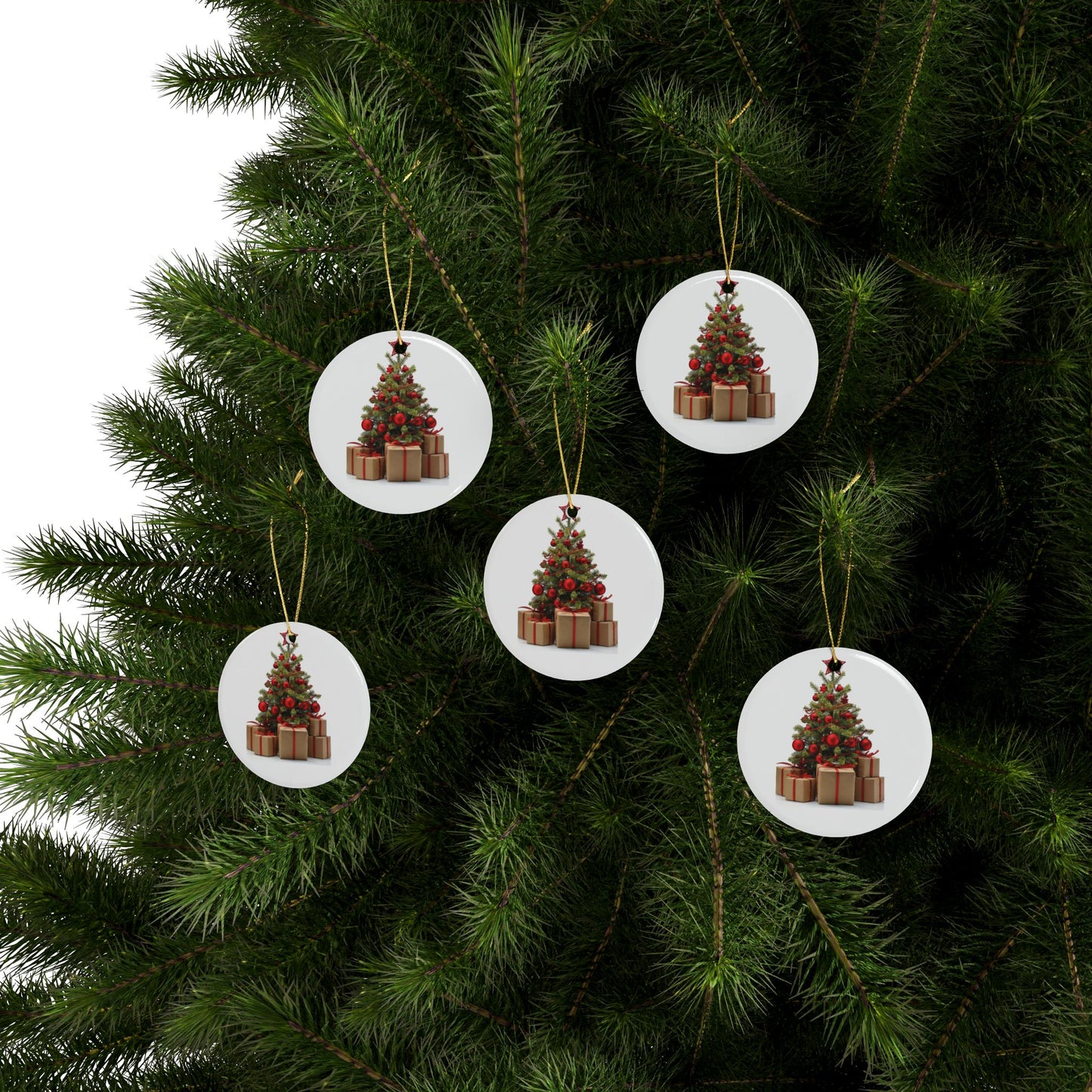 Ceramic Ornaments - Christmas Ornament Decorations, Holiday Tree Ornaments, Festive Ornament Set, Xmas Decor, Winter Home Decor