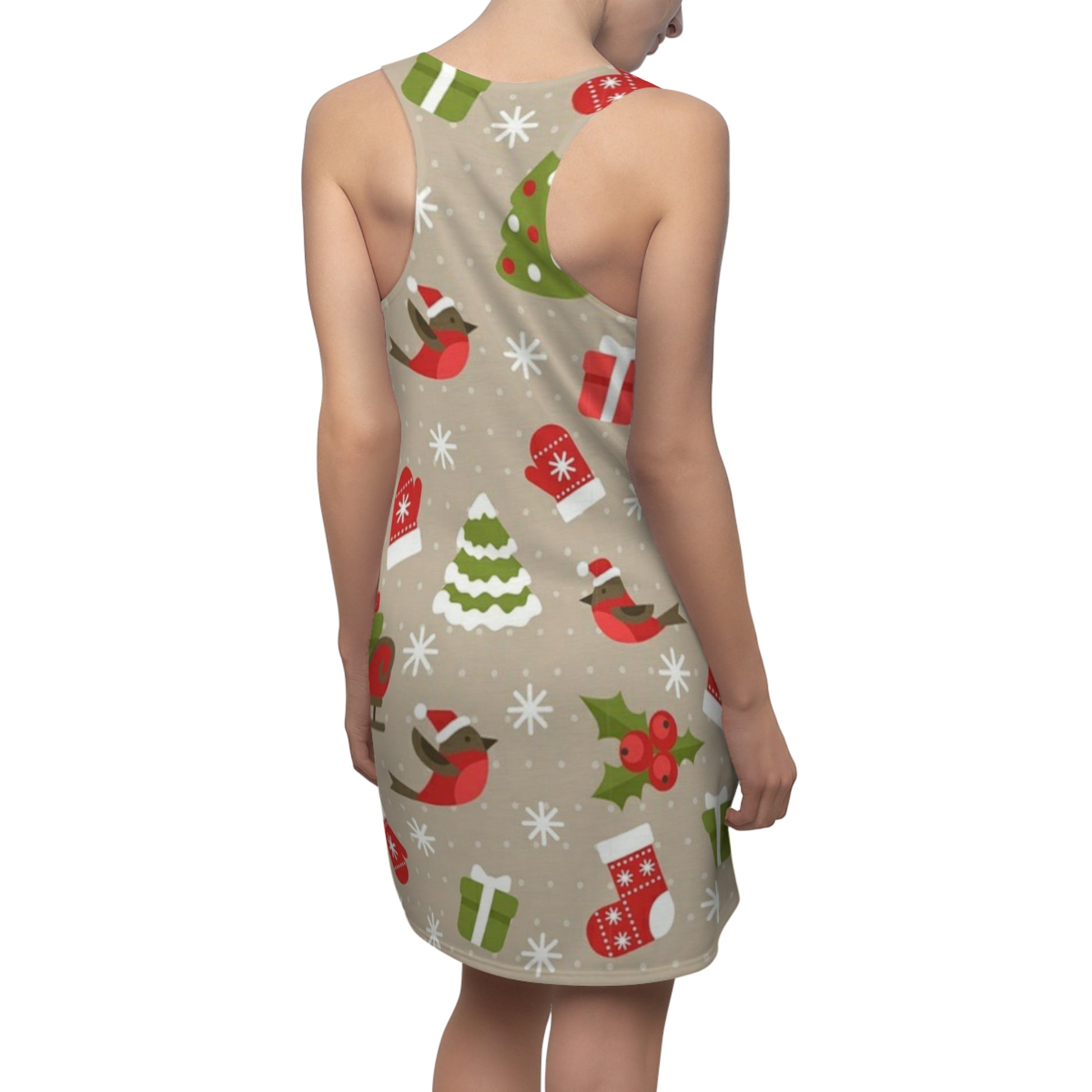 Christmas Women's Dress, Holiday Party Racerback Dress, Festive Xmas A Nat & Herbs Christmas Women's Dress, Holiday Party Racerback Dress, Festive Xmas A Nat & Herbs