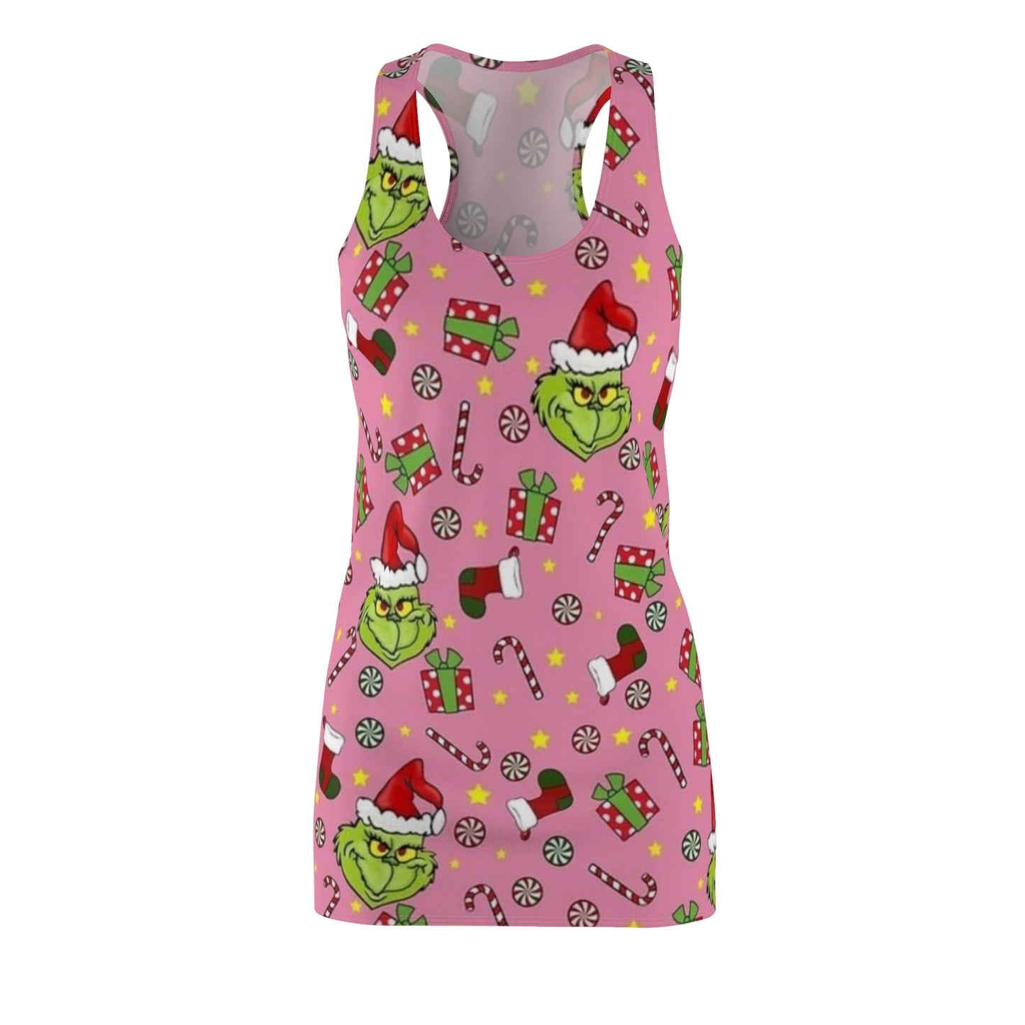 Racerback Dress, Grinch Dress, Women's Dress, Sleeveless Dress, Christmas Dress, Holiday Dress, Funny Dress, Costume Dress, Party Dress