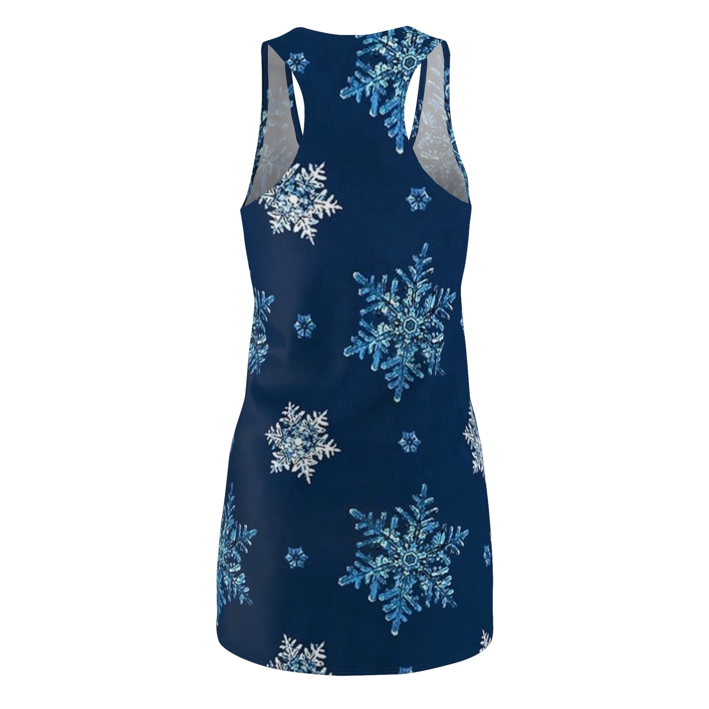 Snowflake Dress, Winter Racerback Dress, Women's Snowflake Dress, Holiday Sleeveless Dress, Snowflake Print Dress